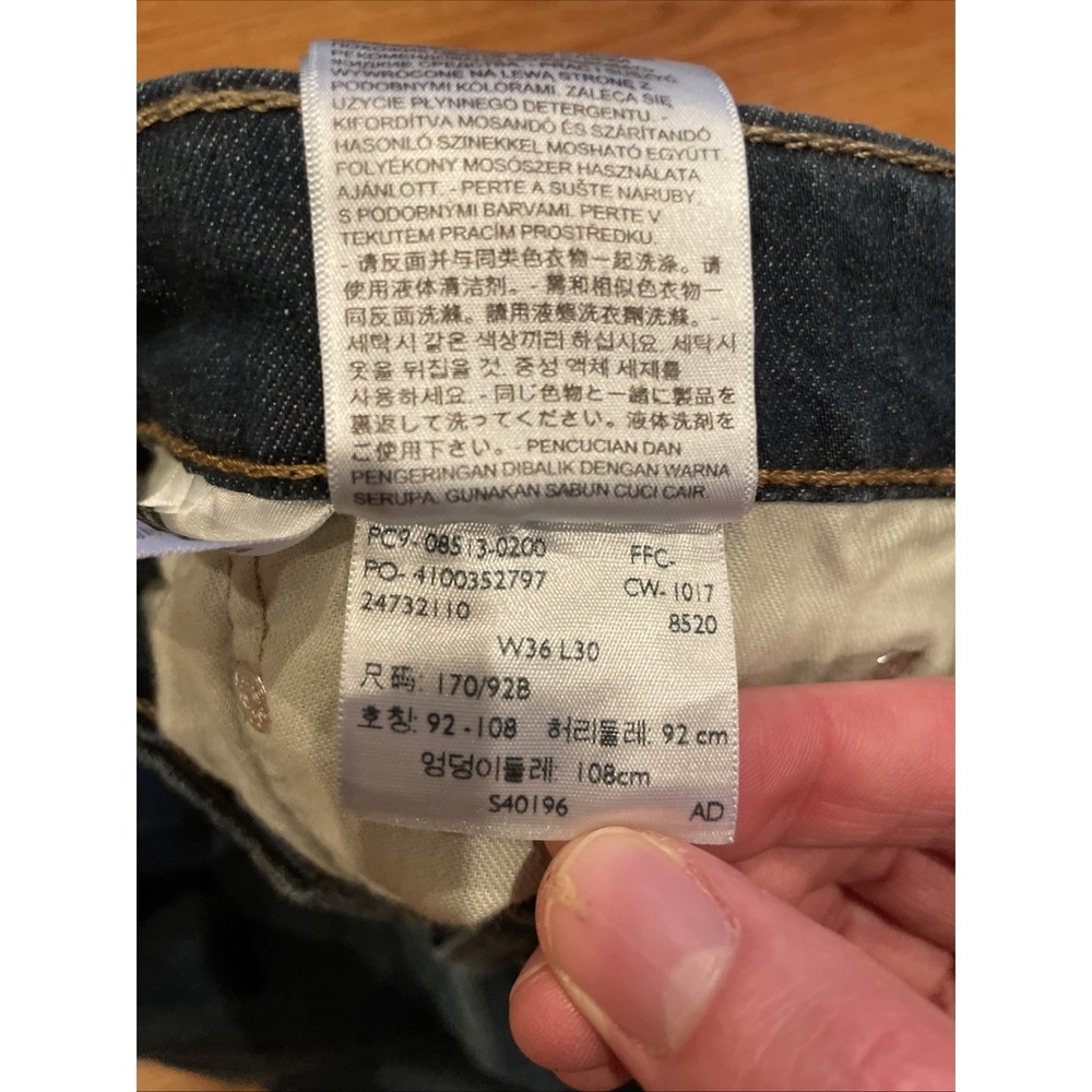 Levi's Men's 513 Slim Straight Cut Jeans Dark Blue Faded Wash Modern Size 36x30 - Picture 6 of 8